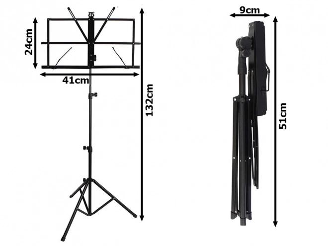 Nodeholder med justerbar foldbar konstruktion 130 cm