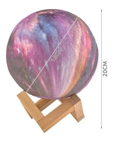 Nattlampe GALAXY 3D med farvet RGB baggrundsbelysning + fjernbetjening