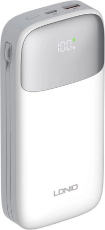 Powerbank LDNIO 22,5W 20000mAh med USB-C og Lightning