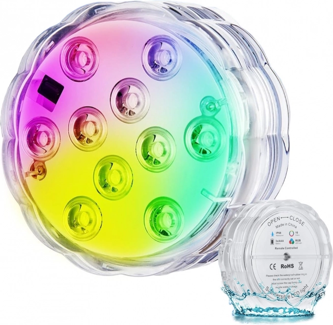 Undervands LED lys med fjernbetjening RGB