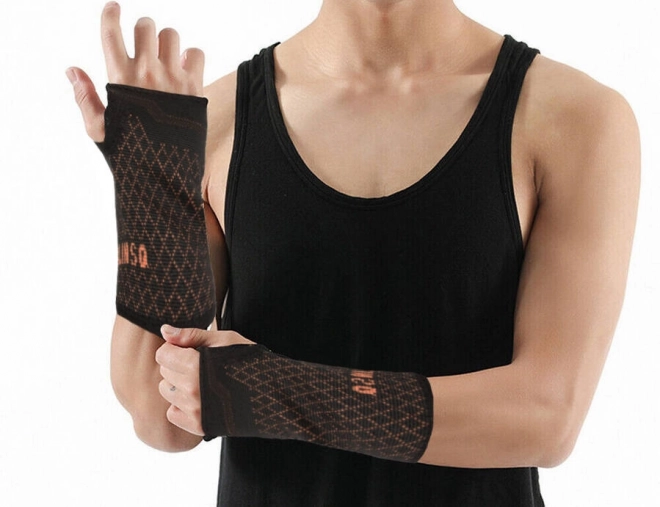Elastisk håndledsbandage med kobberstøtte