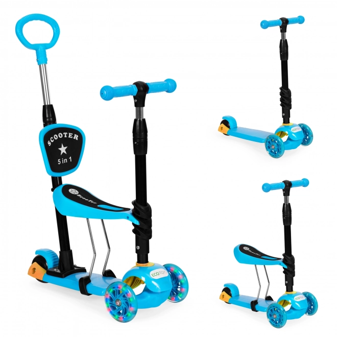 Børneløbehjul 3i1 med LED-hjul - blå ECO Toys