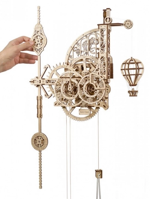 Ugears 3D træ mekaniske puslespil Vægur Aero