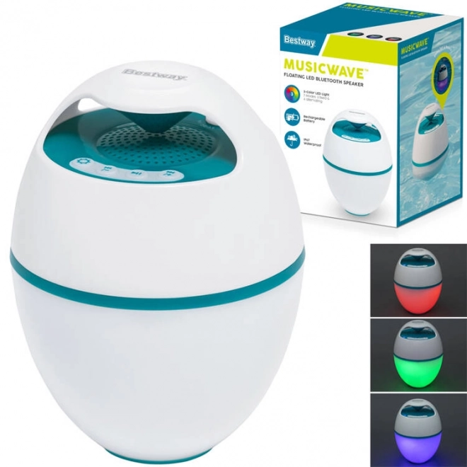 Bestway flydende højttaler MusicWave med Bluetooth og LED-lys