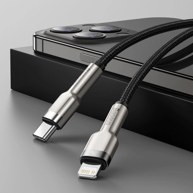 Baseus USB-C til Lightning kabel Cafule 20W, 2m sort