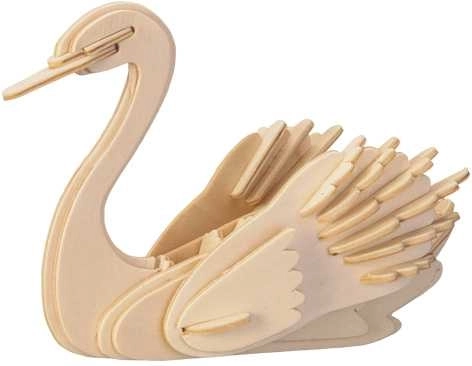 Woodcraft træ 3D-puslespil – svane