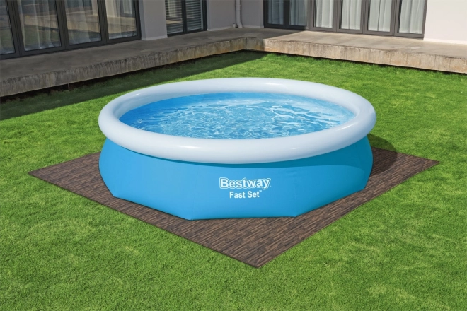 Skumunderlag til havepool 50 x 50 cm Bestway træimitat - 12 stykker