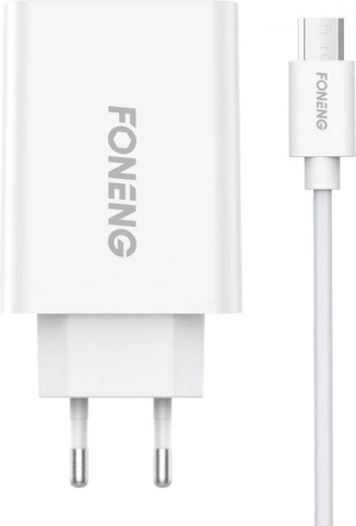 Foneng-hurtigoplader 10,5 W med 1× USB og micro USB-kabel