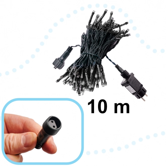 LED lyskæde 10m 100LED varm hvid