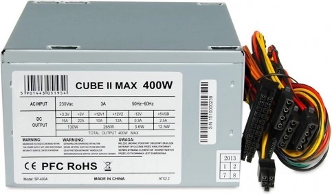 Strømforsyning 400W Cube II med 12 cm blæser