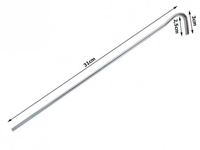 Teltpløkker stål 31cm 10 stk kroge og løkker