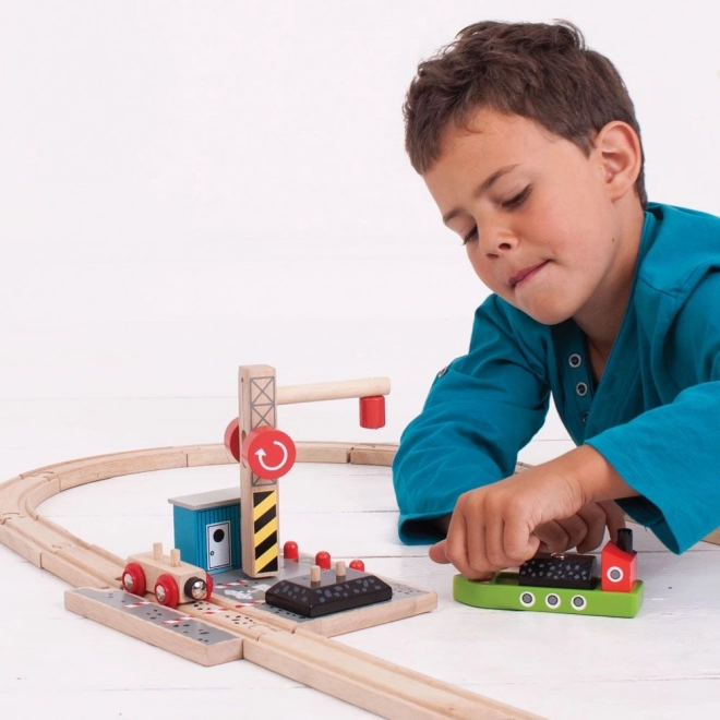 Bigjigs Rail Kuldok med kran
