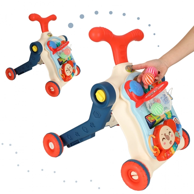 Multifunktionelt baby walker og interaktivt bord 5i1