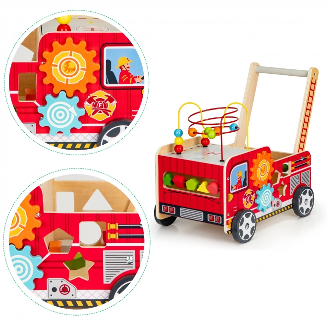 Træuddannelses Walker med Klodser - Brandbil ECOTOYS