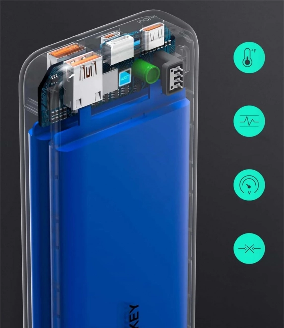 Powerbank Aukey, 20000mAh, hurtigopladning