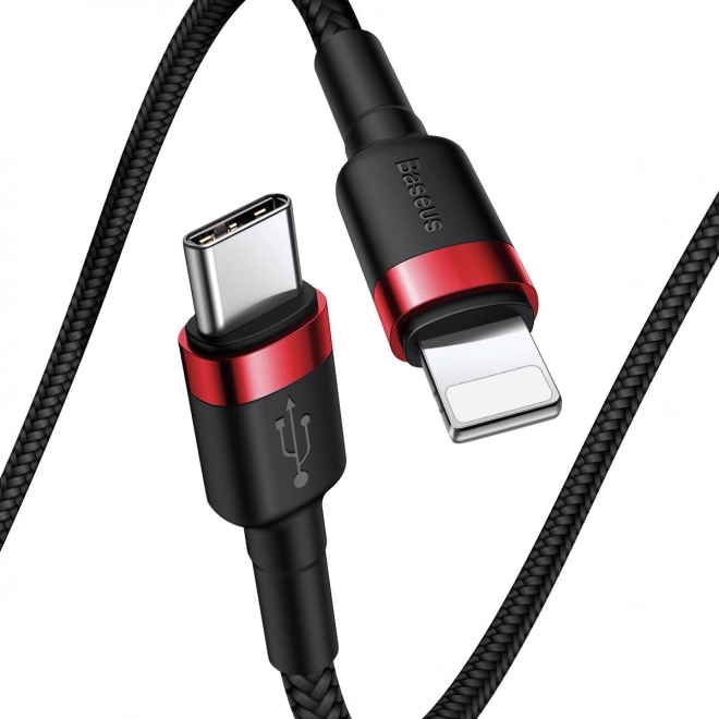 Kabel Baseus Cafule USB-C til Lightning 18W rød-sort