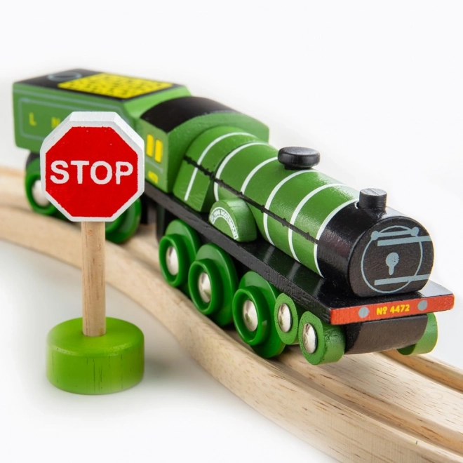 Bigjigs Rail Træ replik lokomotiv Flying Scotsman