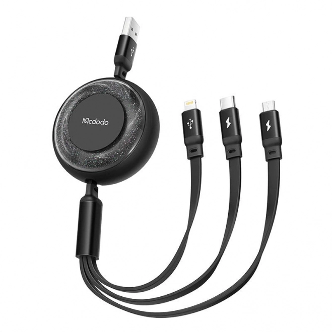 Kabel 3 i 1 fra USB til USB-C / Lightning / Micro USB, Mcdodo CA-3570, 1,2 m (sort)