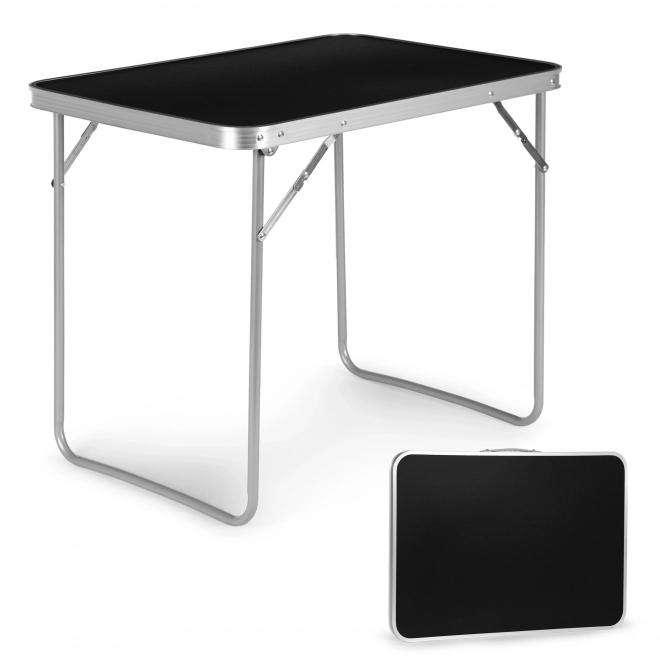 Turistbord sammenklappeligt picnicbord, bordplade 80x60 cm sort
