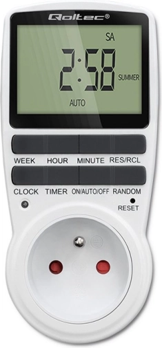 Elektronisk tidsafbryder Qoltec med LCD, 16 A, 3680 W