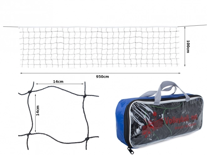 Volleyballnet sort 9,5 x 1 m