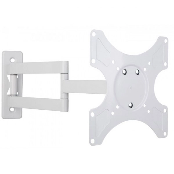 Vægmonteret holder til LCD/LED 19-37 tommer, dobbelt arm, justerbar, hvid