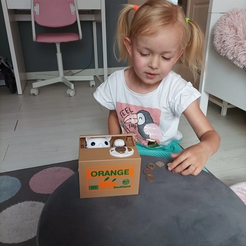 Mønttyv - sparegris på batterier - Kat