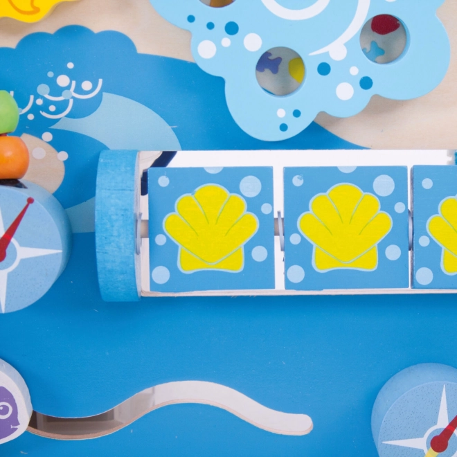 Bigjigs Baby Træ motorisk tavle hav