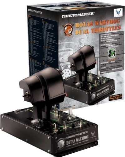 Joystick HOTAS WARTHOG til PC med dobbelte gashåndtag
