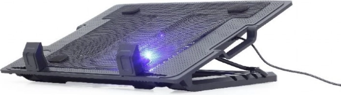 Køleunderlag til bærbare op til 17″ med ventilator og LED-belysning