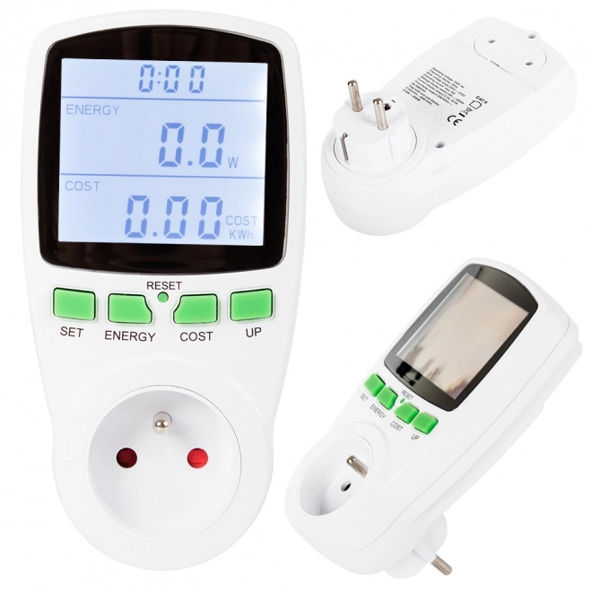 Wattmeter med LED-belysning