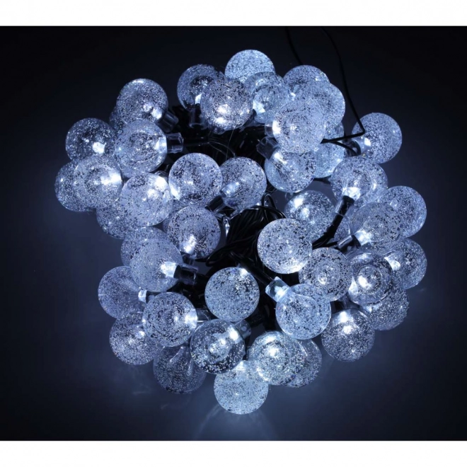Solcelle haver belysning kugle 7m 50 LED kold hvid