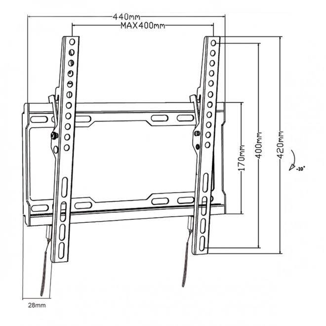 TV-beslag til 32-70'' 45kg MC-412 VESA 400x400