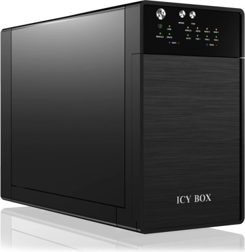 Ekstern RAID-boks ICY BOX til 2× 3,5" SATA-diske med USB 3.0 og eSATA