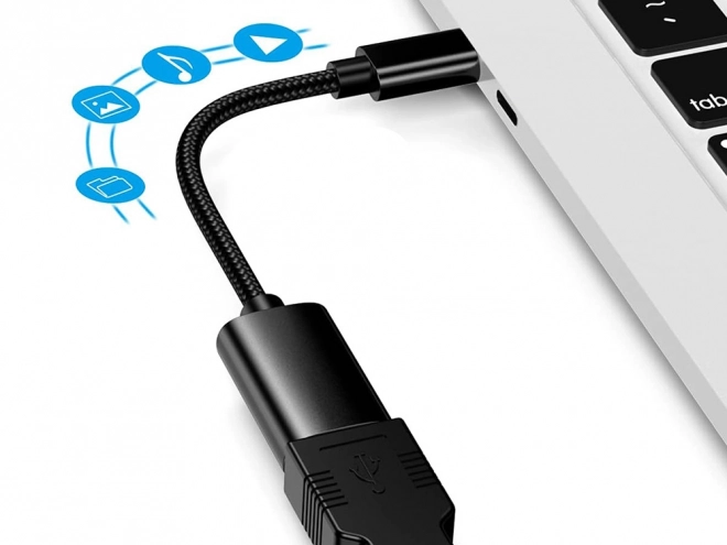 USB-C til USB-A 3.0 OTG adapter med flettet kabel