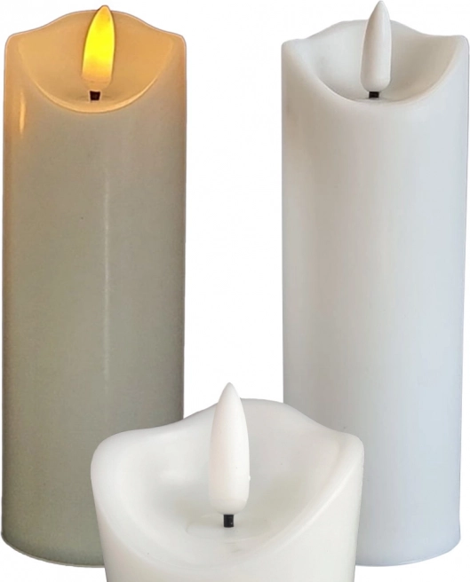 LED-lys med bevægelig flamme, hvid, 12,5 × 5 cm