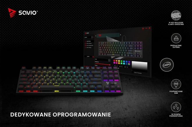 Mekanisk tastatur Savio Tempest X2 RGB Outemu Brown