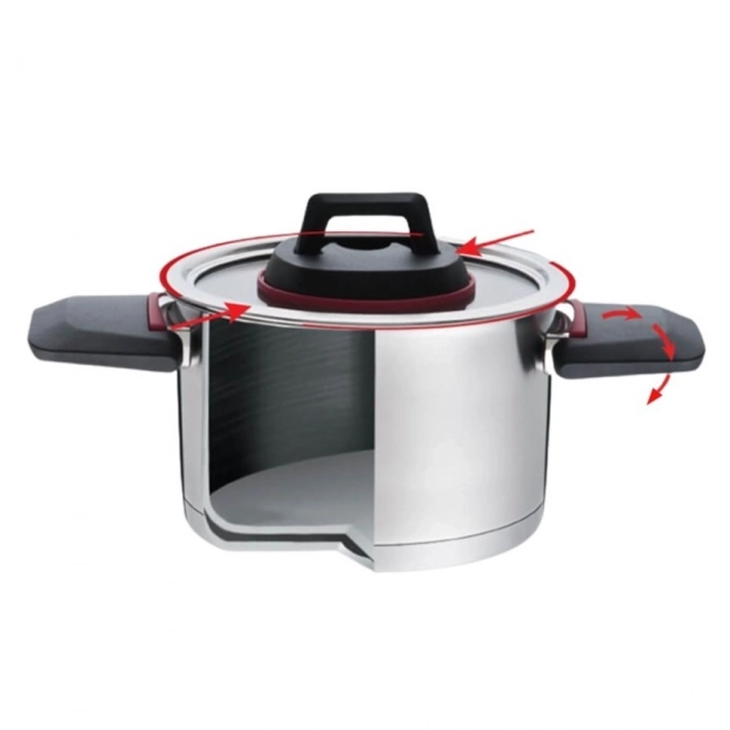 Rustfri gryde Maestro 2,3 l med låg