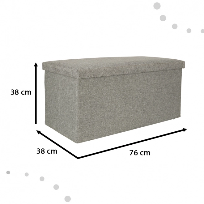Grå foldbar skammel med opbevaringsrum 76x38x38 cm