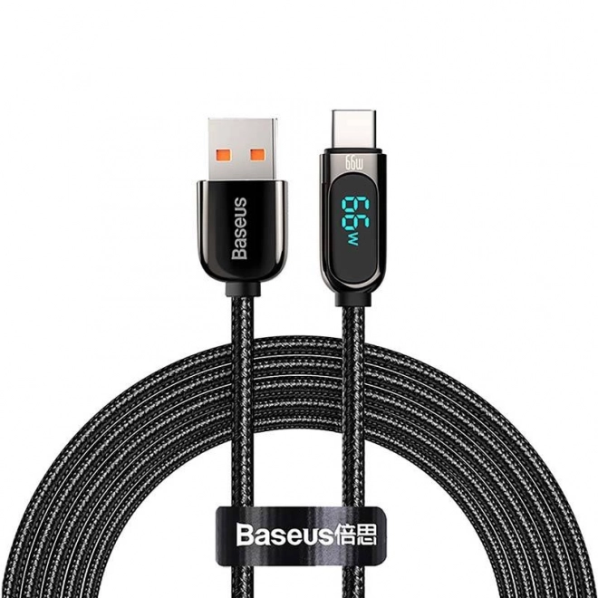 Baseus Kabeldisplay USB til Type-C, 66W, 2 m (sort)
