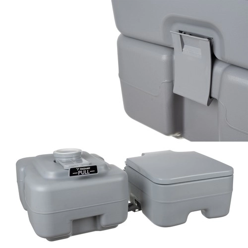 Trizand 24498 Bærbar campingtoilet 20 + 12 l, grå