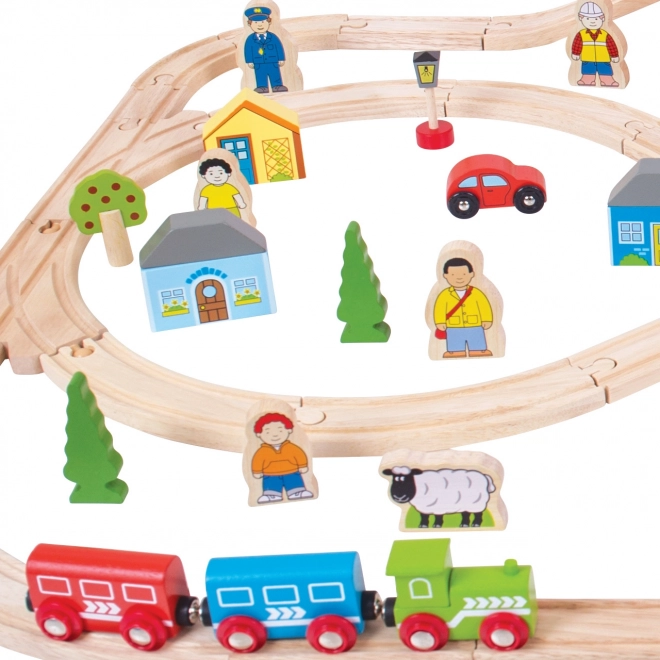 Bigjigs Rail Træjernbane by og landsby 101 dele