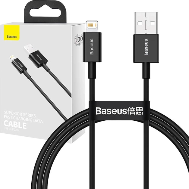Baseus USB Lightning-kabel til iPhone 1 m sort