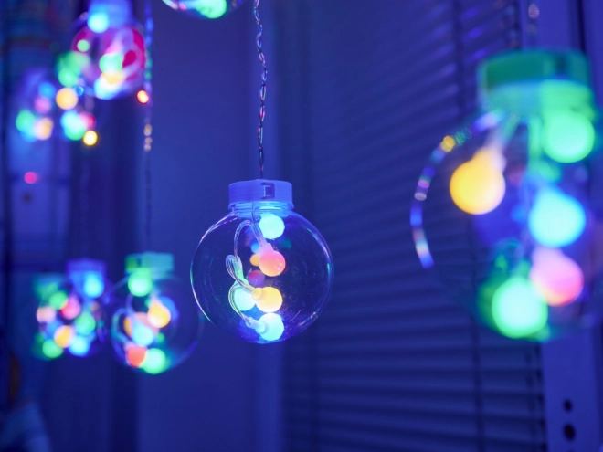LED farvet gardin med pærer - 3 m, 108 LED
