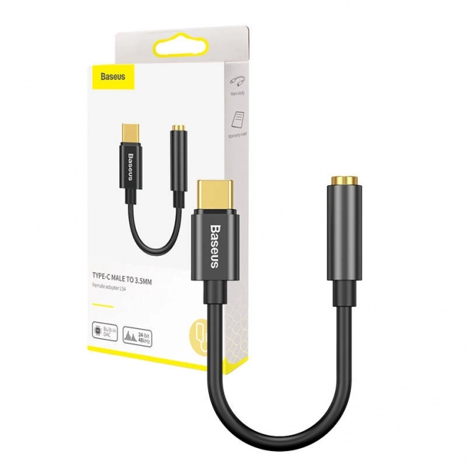 Baseus L54 USB-C mini jack 3,5 mm lydadapter - sort