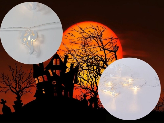 LED Halloween lyskæde med spøgelser 2m