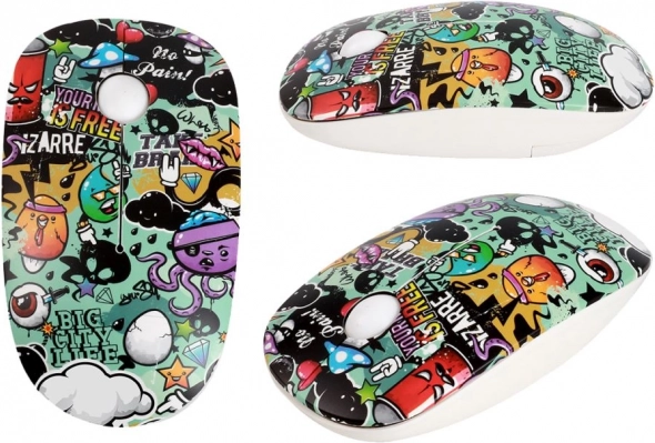 Trådløs mus med graffiti-design 1600DPI
