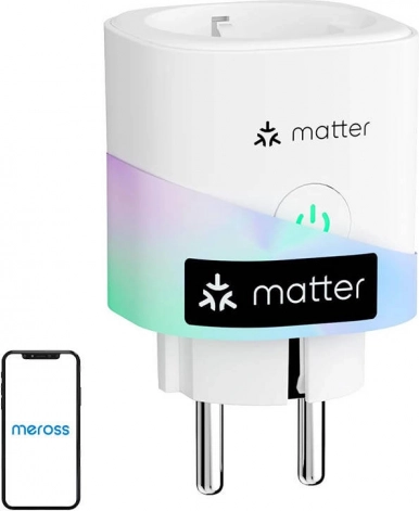 Smart stikdåse med energimåling MEROSS (Matter)
