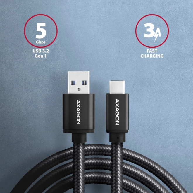 USB-C til USB-A kabel 1,5 m USB 3.2 Gen 1 3A ALU flettet