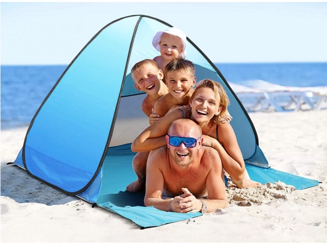 Selvfoldende strandtelt med UV-beskyttelse